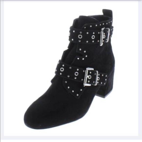 black silver buckle boots